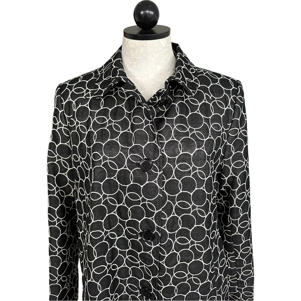 Calvin Klein Geometric Circles Button Front Coat Lined in Pink Size Medium - Picture 6 of 14